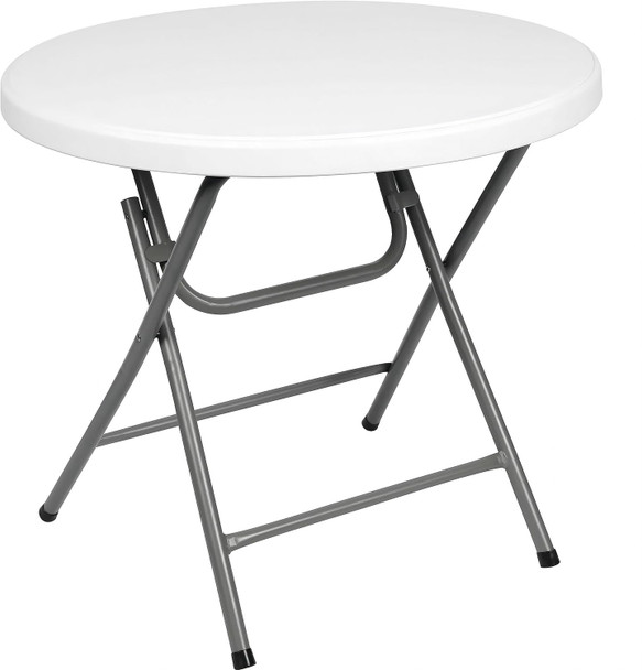 TABLE FOLDING PLASTIC WHITE Y39 ZDZ-813 2FT STRAIGHT ROUND 24" X 29"