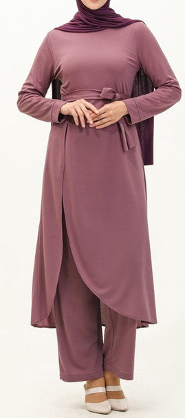 Pants Suit Mauve / Black / Mint