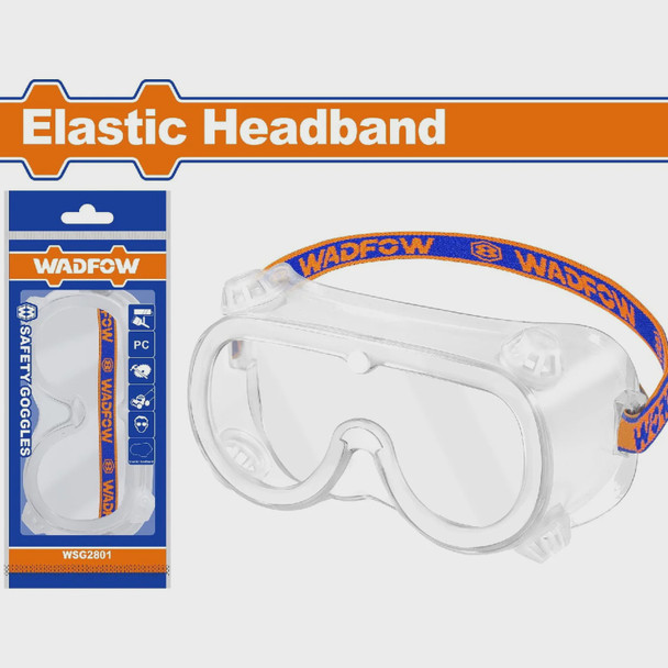 SAFETY GOGGLES CLEAR WADFOW WSG2801 ELASTIC HEADBAND