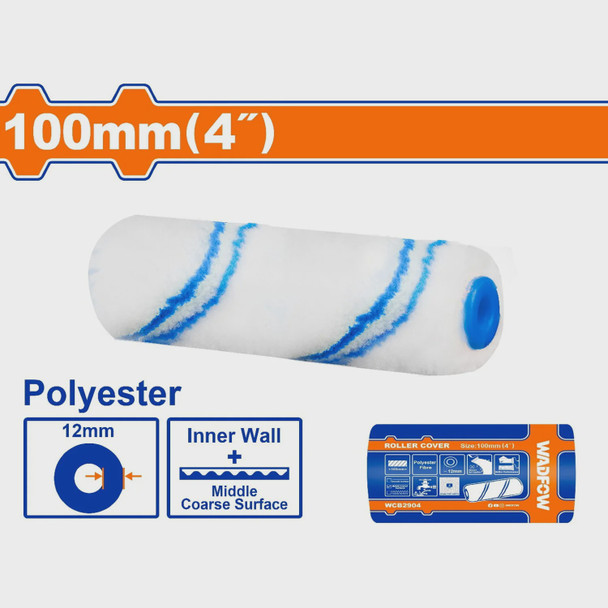 ROLLER BRUSH PAD 4" WADFOW WCB2904 12MM FIBER POLYESTER