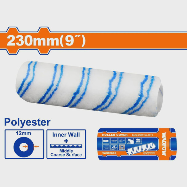 ROLLER BRUSH PAD 9" WADFOW WCB2909 12MM FIBER