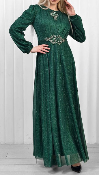 Dress Evening Occasion Emerald / Mauve / Blue