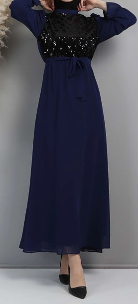 Dress Evening Occasion Navy Sequin