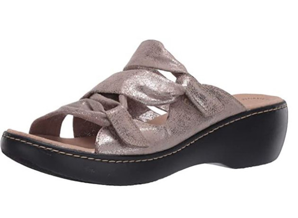 Footwear Clarks Women's Delana Jazz Sandal Pewter Metallic Synthetic