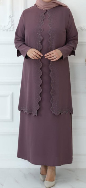 Gown Abaya Plus Mauve / Blue