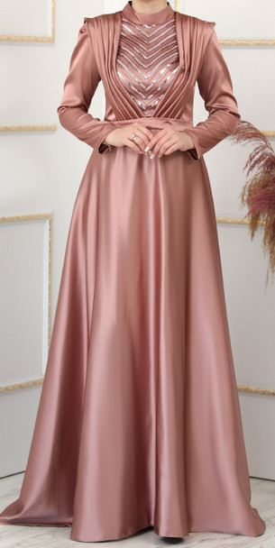 Dress Evening Occasion Satin Rose