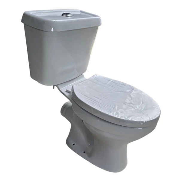 TOILET SET TWYFORD CLOSED COUPLED WHITE BUTTON FLUSH