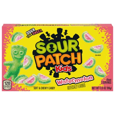 SOUR PATCH KIDS WATERMELON SOFT & CHEWY CANDY, 3.5 OZ