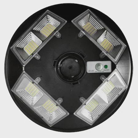 LAMP LED SOLAR UFO 200W JORTAN JT-TY-200W + WALL POLE CURVE STREET 3-WAY BUILT-IN PANEL