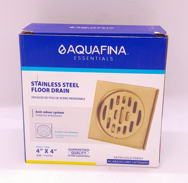 FLOOR DRAIN METAL AQUAFINA 4"X4" A-FD-S01SG