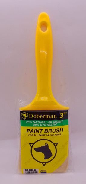 PAINT BRUSH 3" DOBERMAN YELLOW PLASTIC HANDLE 8020-30