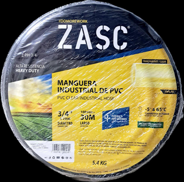 HOSE CLEAR 3/4" 30M ROLL ZASC Z-PIH-3/4