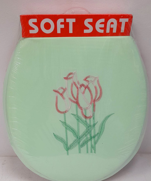 TOILET SEAT SOFT AA-2198 WITH EMBROIDERY 16.5 X 14