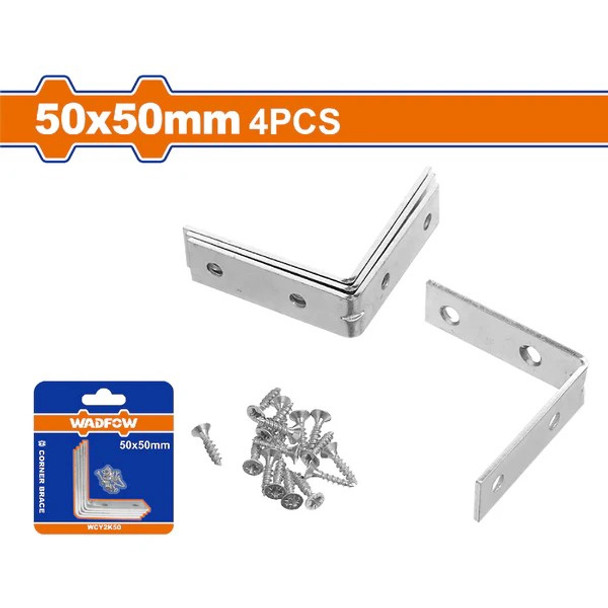 ANGLE CORNER BRACKET WADFOW 4PCS SET 50X50MM WCY2K50