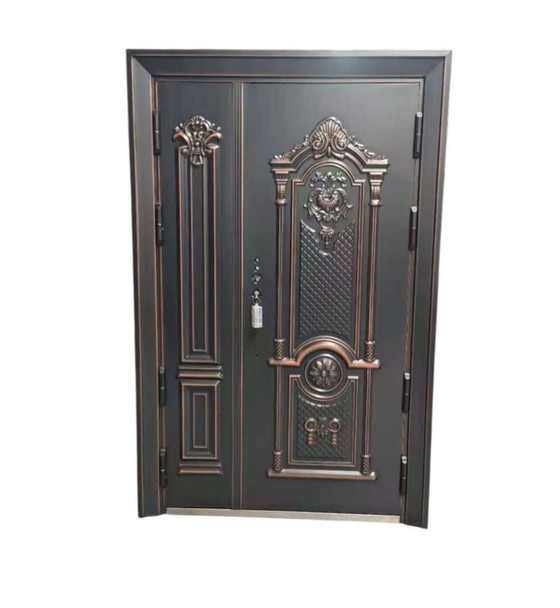 DOOR METAL HEAVY BRONZE DESIGN WITH 1-SIDE PANEL NO GLASS #1230 2050x1200