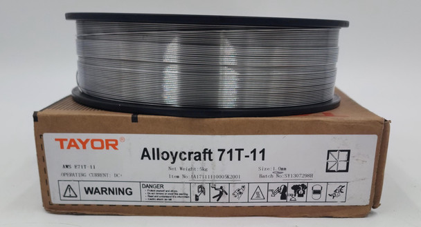 WELDING FLUX-CORED WIRE 1.0MM 5KG TAYOR ALLOYCRAFT 71T-11 SILVER AA17111110005K2001