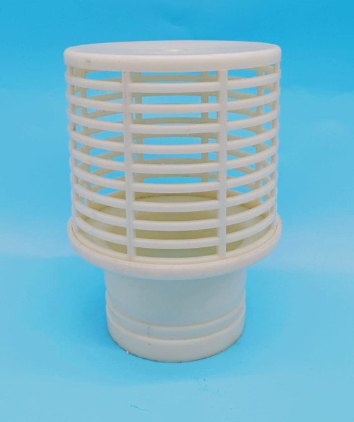 WATER PUMP STRAINER 4" WHITE PLATIC ROSE