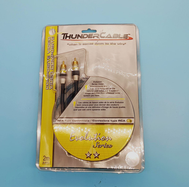 LEAD 1 RCA MALE TO 1 RCA MALE 6.56' EVV-2M VIDEO YELLOW THUNDER CABLE