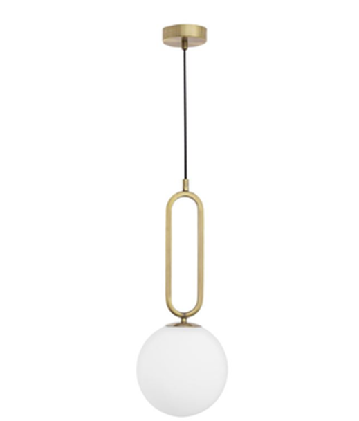 LIGHT FIXTURE PENDANT 1-BULB 9.8" WHITE GLASS GLOB LED