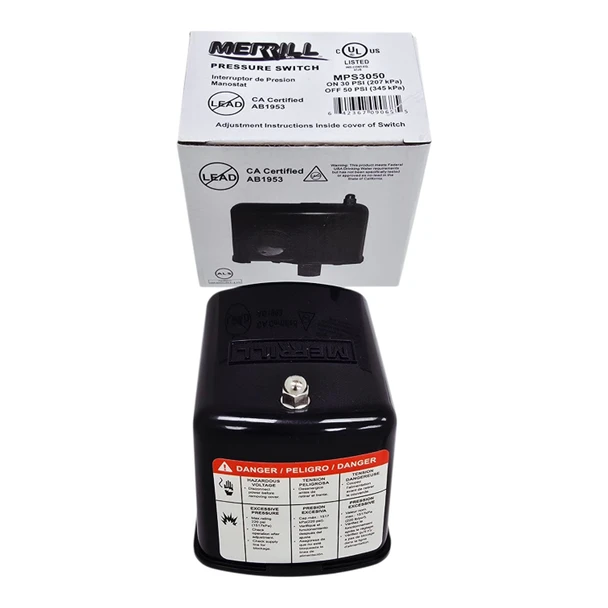 WATER PUMP PRESSURE SWITCH 30/50 MERRILL MPS3050