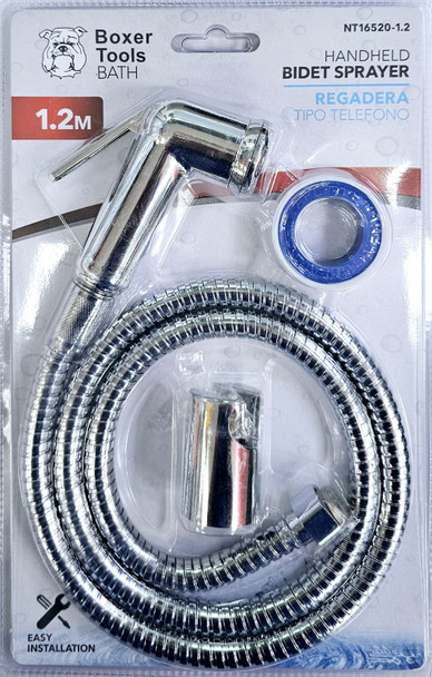 HANDHELD BIDET SPRAYER  WITH HOSE 1.2M BOXER TOOLS NT16520-1.2 .