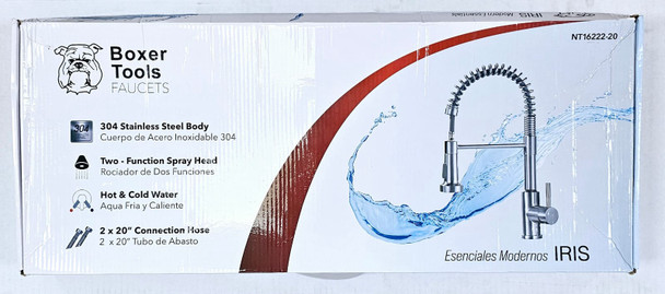 KITCHEN FAUCET FLEXABLE PULL OUT BOXER TOOL NT16222-20 CHROME