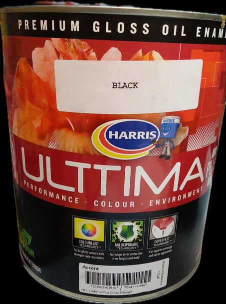 PAINT HARRIS ULTIMA OIL BLACK GLOSS ENAMEL .