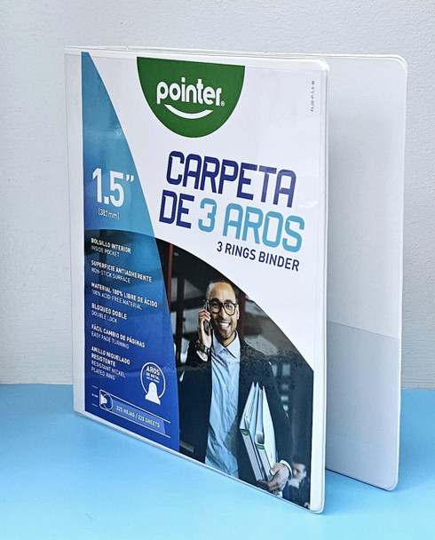 BINDER 3 RINGS 1.5" 38.1MM POINTER WHITE