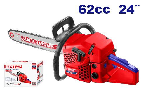 CHAINSAW EMTOP EGCS24621 24" 62CC WITH BAR AND CHAIN