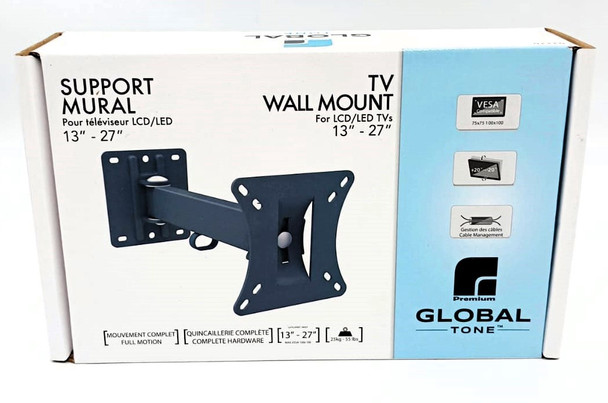 TV WALL BRACKET 13"-27" FULL MOTION SUPPORT MURAL GLOBAL TONE 02770