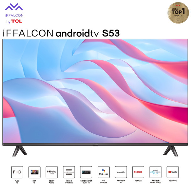 TELEVISION IFFALCON 43" IFF43S53 ANDROID SMART TV LED POWERED BY TCL .