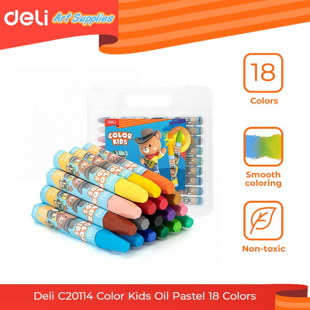CRAYON DELI OIL PASTEL C20104 COLOR KIDS 12PCS PACK