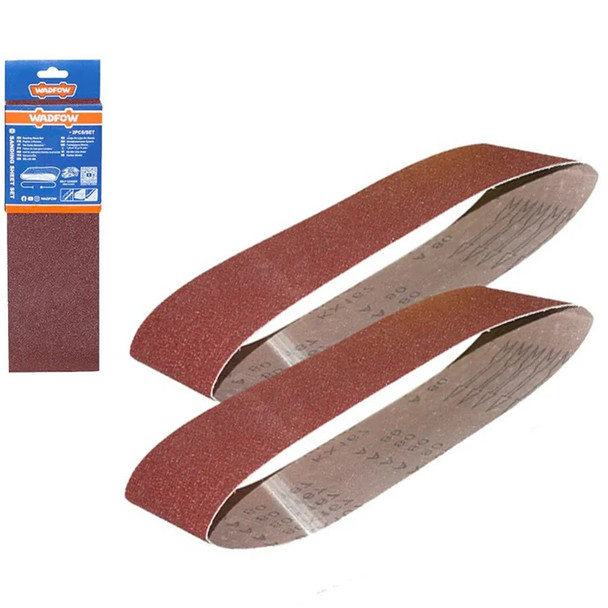 SANDING BELT 2PCS SET WADFOW WZA1E80 P80 3" X 21" 76X533