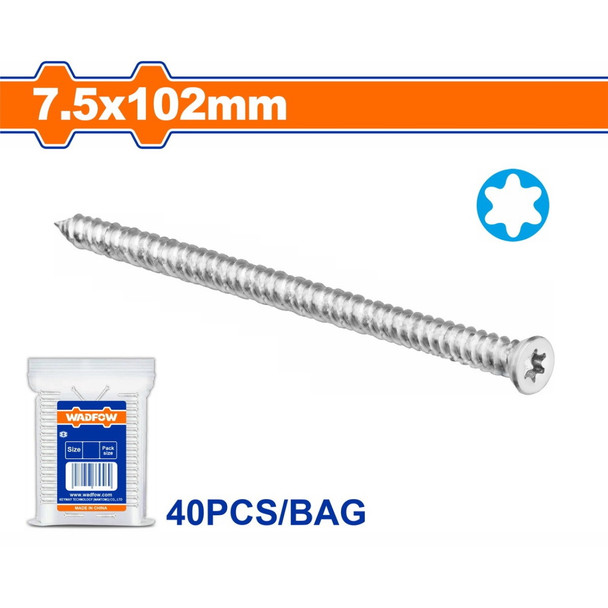 SCREW CONCRETE WADFOW 7.5X102MM 40PCS PACK WXSN917