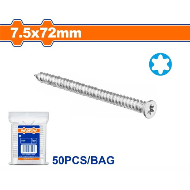 SCREW CONCRETE WADFOW 7.5X72MM 50PCS PACK WXSN914