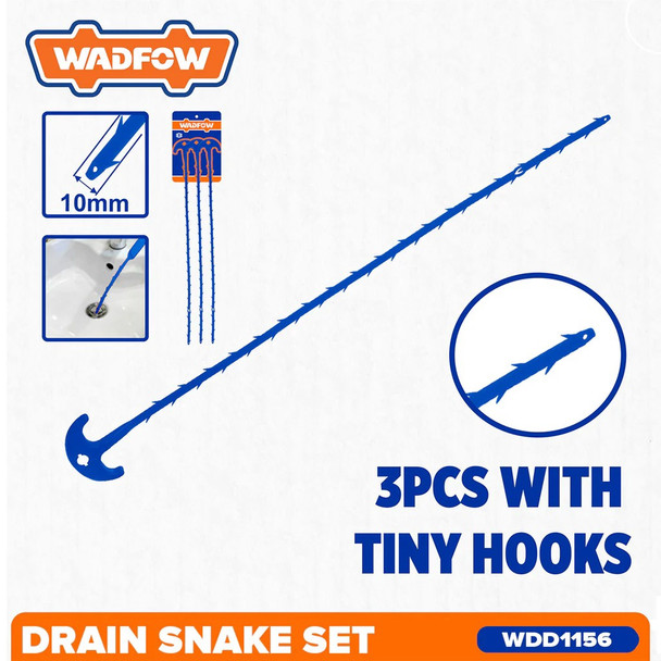 DRAIN SNAKE SET PVC WADFOW 3PCS 560MM WDD1156