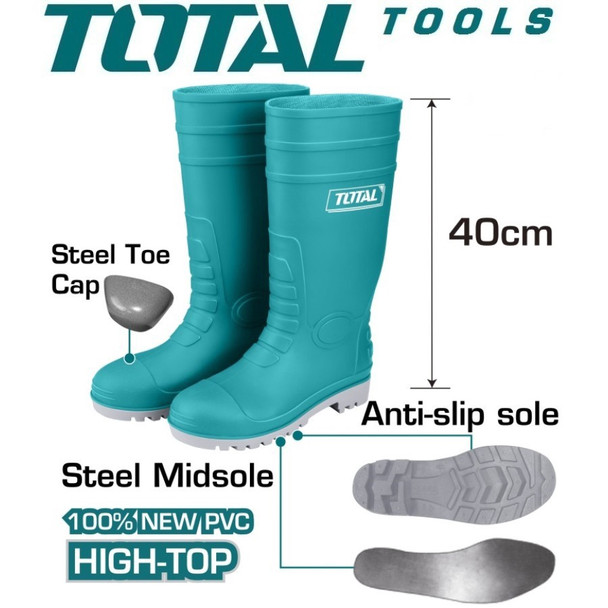 LONG BOOTS TOTAL SAFETY TIP TSP302S1P GREEN RUBBER STEEL TOE STEEL MIDSOLE LONG BOOTS TOTAL SAFETY TIP TSP302S1P GREEN RUBBER STEEL TOE STEEL MIDSOLE