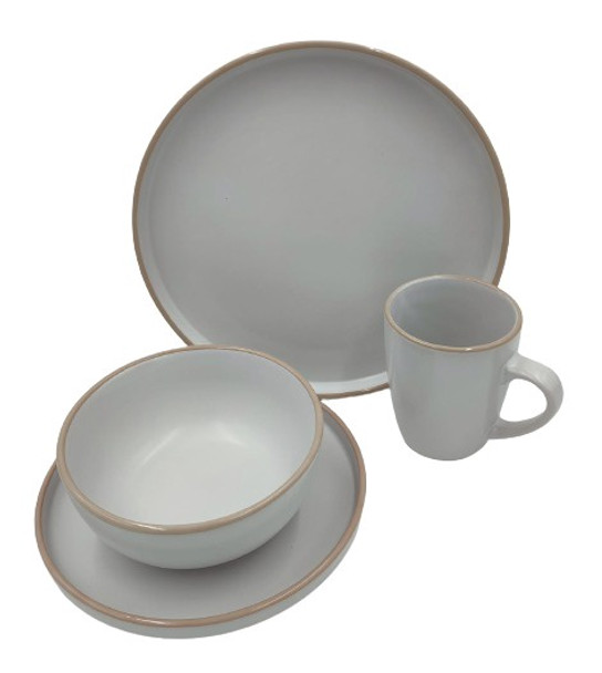 DINNER SET 16PCS NSC-3054 STONEWARE OFF WHITE