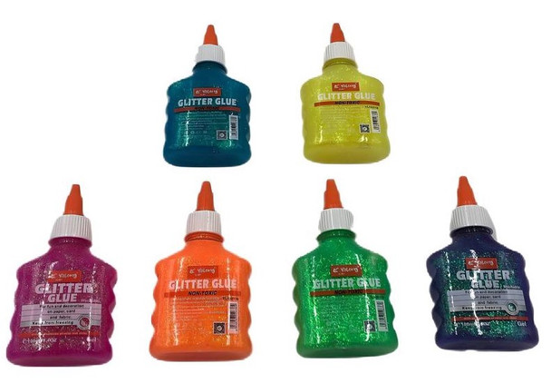 STATIONERY GLUE GLITTER WASHABLE YALONG TO GO YL192116 100ml 3.4oz