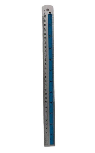 STATIONERY RULER BAOJING BJ-3530 ALUMINUM SILVER 12" 30CM