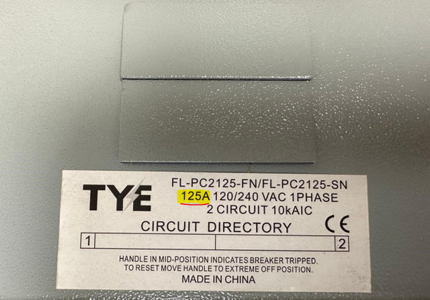 BREAKER PANEL 2 X 4 TYE 125AMPS SURFACE TYPE