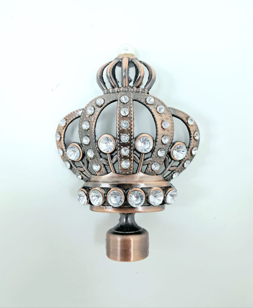 CURTAIN ROD END CROWN DESIGN STONES SOLD EACH