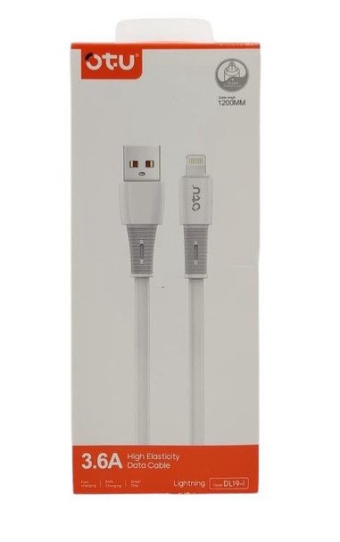 CHARGER CABLE USB OTU DL19-I 1200MM LIGHTING 3.6A HIGH ELASTICITY DATA CABLE