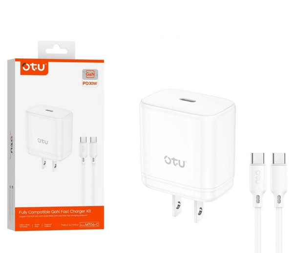CHARGER CABLE USB OTU MT06-C TYPE-C TO TYPE-C PD 30W FULLY COMPATIBLE GAN FAST CHARGER KIT