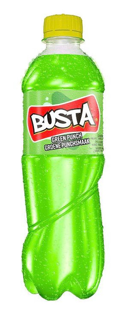 BUSTA GREEN PUNCH FLAVOURED DRINK 355ml 12 fl oz.