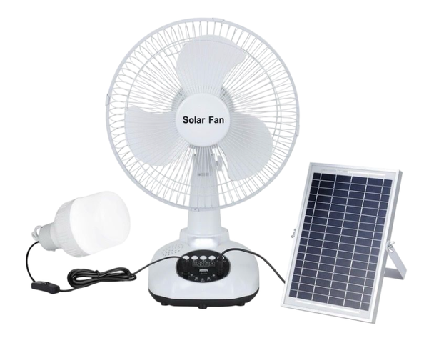 FAN 14" HS-T9 SOLAR RECHARGEABLE DESK AC/DC SUPERTRONICS