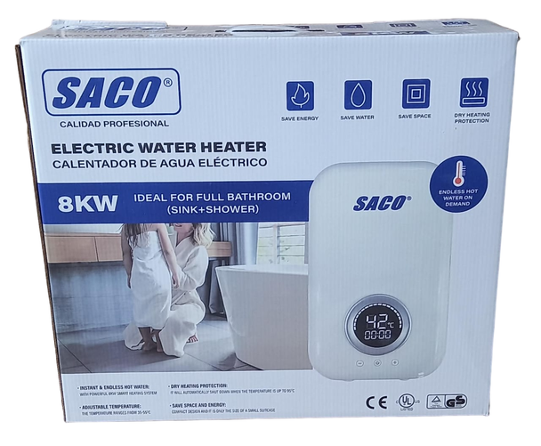 WATER HEATER ELECTRIC SACO 04-FR-33797 8KW 220V HOT WATER SHOWER