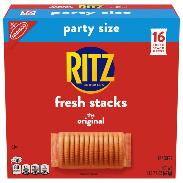 NABISCO RITZ CRACKERS FRESH STACKS THE ORIGINAL 16STACKS PARTY SIZE 671g