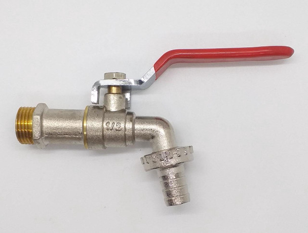 BIB CORK W/LEVER 1/2" RED BRASS THREAD