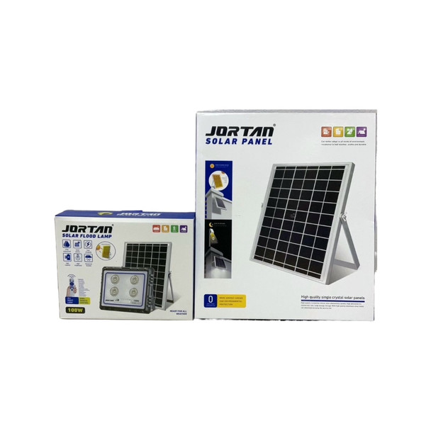 LAMP LED SOLAR FLOOD 100W JORTAN JT-XKBS100W-TYTZ W 837016 6500K IP66 2BOX
